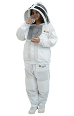 3-Layer Super Cool Mesh Beekeeping Jacket & Trousers Set With Dual Veils, Gloves & Ankle Protector
