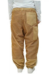 Khaki 3 layer ventilated mesh beekeeping trousers back view