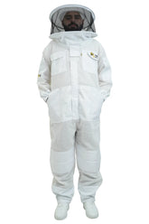 Mellifera 3-layer mesh beekeeping suit with fencing veil – full body front view for sale in USA