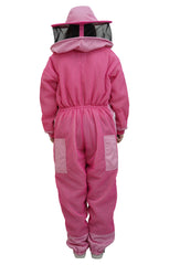Pink 3-Layer Super Cool Mesh Beekeeping Suit With Dual Veils, Gloves & Ankle Protector