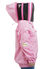 Pink Poly-Cotton Beekeeping Jacket With Dual Veils, Gloves
