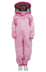 Pink Poly-Cotton Beekeeping Suit With Dual Veils, Gloves & Ankle Protector