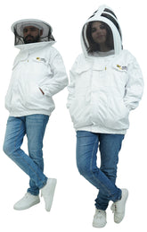 Poly-Cotton Beekeeping Jacket With Dual Veils, Gloves