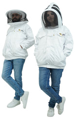 Poly-Cotton Beekeeping Jacket With Dual Veils, Gloves