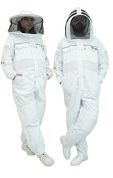 Poly-Cotton Semi-Ventilated Beekeeping Suit With Dual Veils, Gloves & Ankle Protector