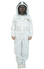 Poly-Cotton Semi-Ventilated Beekeeping Suit With Dual Veils, Gloves & Ankle Protector