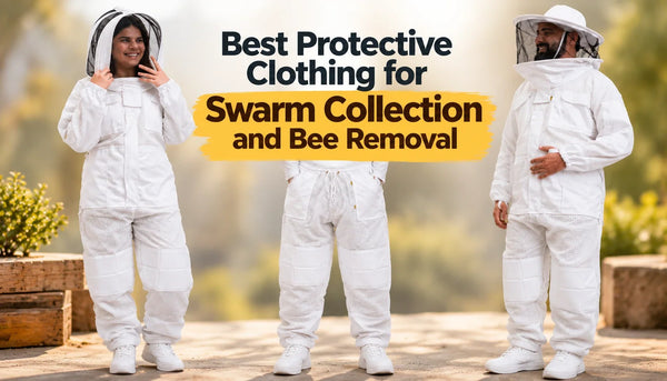 Mellifera white ventilated bee suits, jacket, pants and veils for swarm collection and bee removal