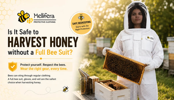 Is it safe to harvest honey without a full bee suit?