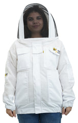 3-Layer Super Cool Mesh Beekeeping Jacket With Dual Veils, Gloves