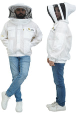 3-Layer Super Cool Mesh Beekeeping Jacket With Dual Veils, Gloves
