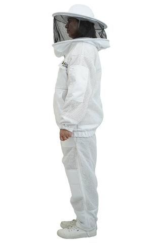 3 layer ventilated mesh beekeeping jacket and trouser set side view