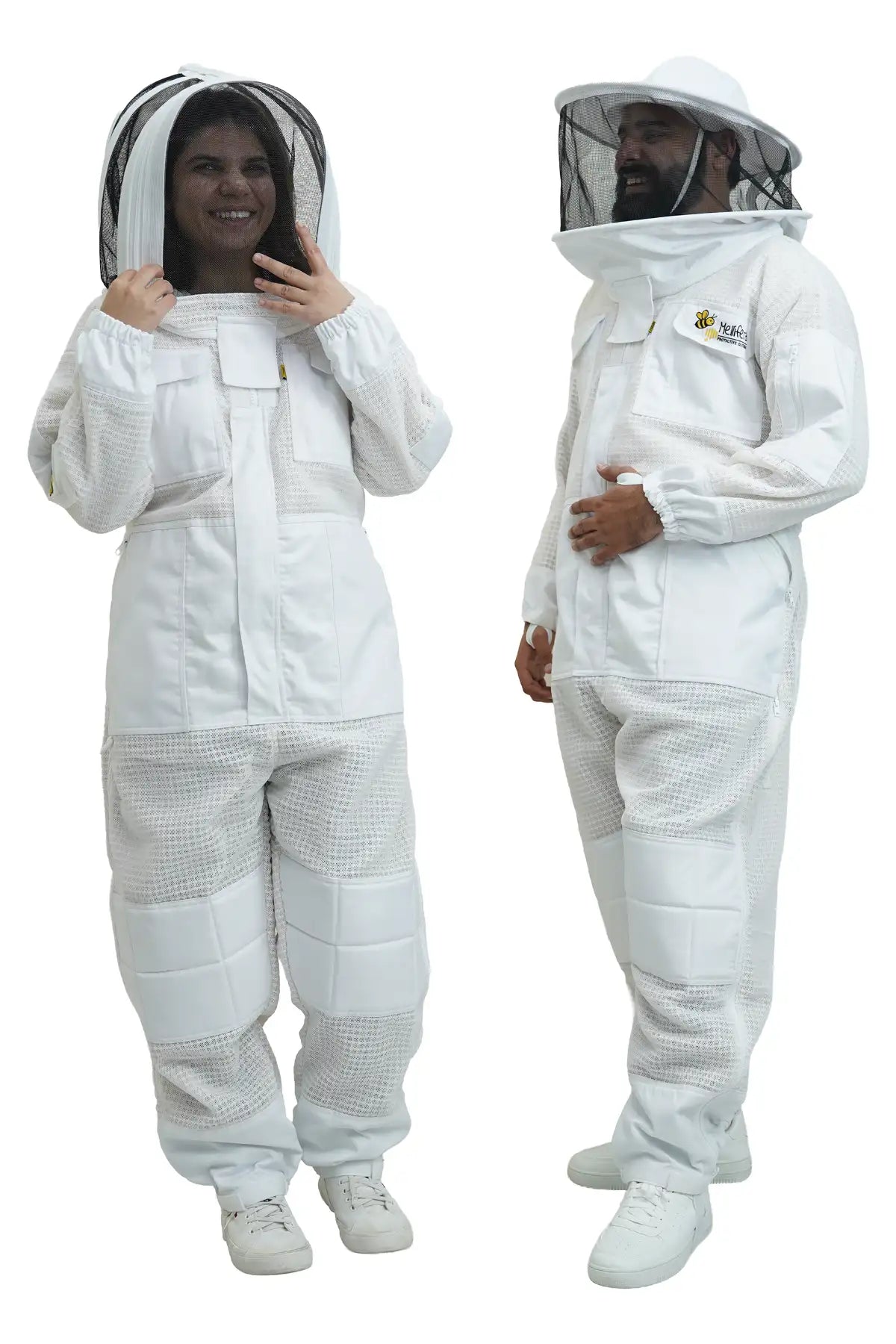 Mellifera unisex 3-layer mesh beekeeping suit with round and fencing dual veils – male and female models USA