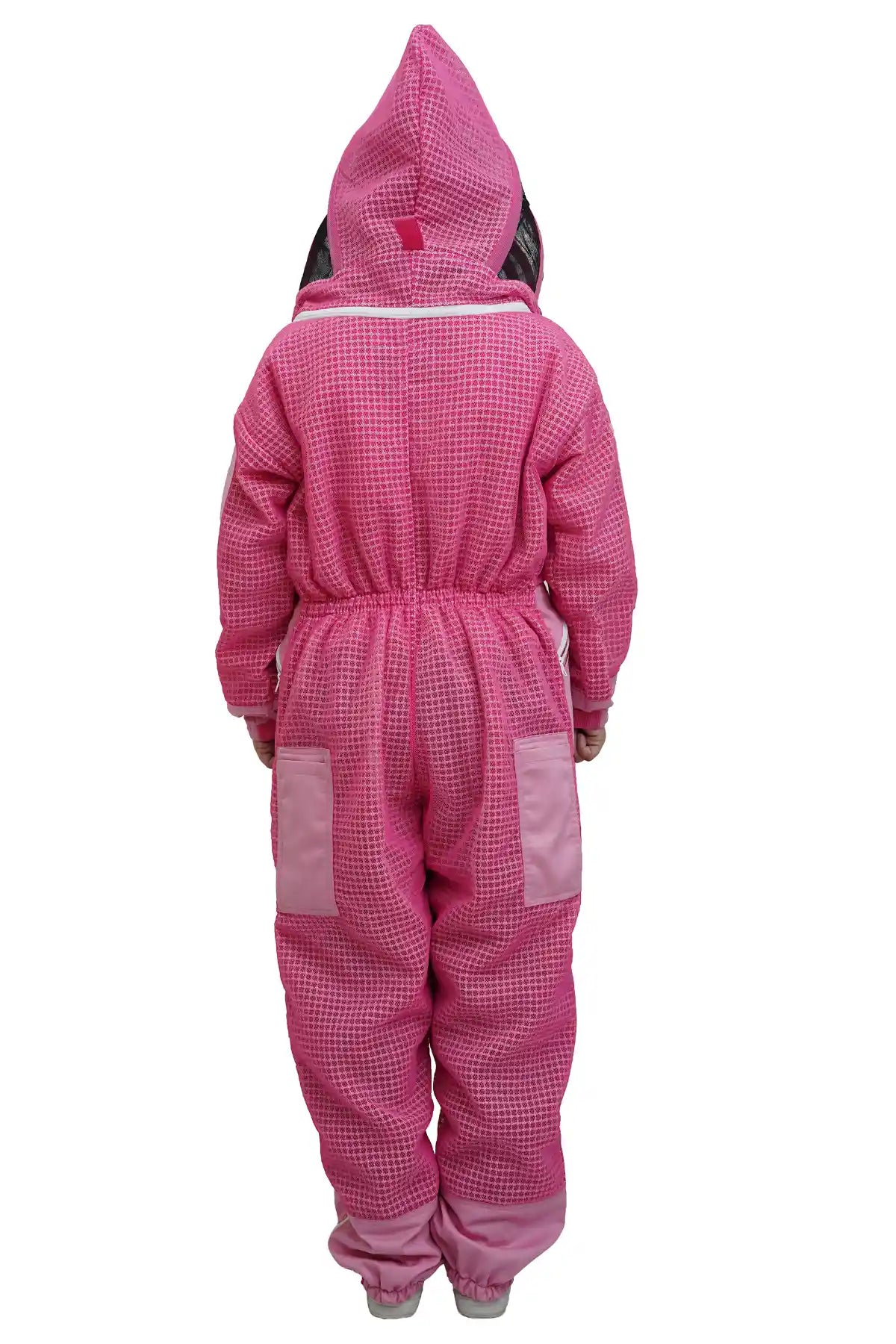 Pink 3 layer ventilated mesh beekeeping suit back view