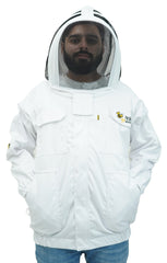 Poly-Cotton Beekeeping Jacket With Dual Veils, Gloves