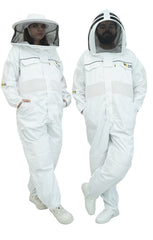 Poly-Cotton Semi-Ventilated Beekeeping Suit With Dual Veils, Gloves & Ankle Protector