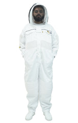Poly-Cotton Semi-Ventilated Beekeeping Suit With Dual Veils, Gloves & Ankle Protector